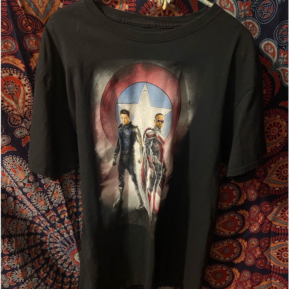Marvel Falcon and the Winter Soldier Black Tee Shirt